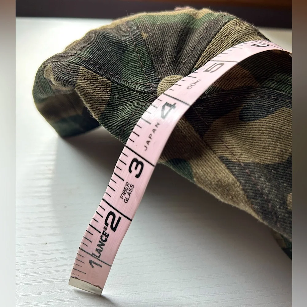 NWOT camouflage cotton cap unisex slight distressed green and brown